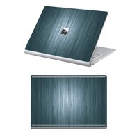 MasiBloom Top & Bottom Sticker Decal for 13" Microsoft Surface Book 2 (2017 Released) 13.5 inch Protective Laptop Cover Skin (for 13.5" Surface Book 2, Wood- Deep Blue with White)