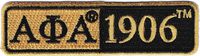 Alpha Phi Alpha 1906 Split Bar Iron-On Patch [Old Gold/Black - 3.5"W x 1"T]