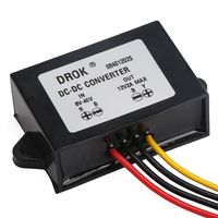 DROK Waterproof 24W Automatic Step Up/Down Regulator Stabilizer 8V-40V to 12V 2A Buck Boost Converter 12V 24V 36Vs Regulate Power Supply for Car Display Fans Solar Energy