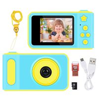LOXROZ Kids Digital Camera Mini 2 Inch Screen Children's Digital Camera with Card Reader & 16G Micro SD Card (Blue)