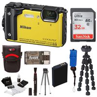 Nikon Coolpix W300 Digital Camera (Yellow) with 32GB SD Card & Accessory Bundle