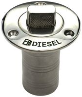 Whitecap Industries 6994CBLUE 316 Stainless Steel Push-Up Deck Fill for Diesel, 1-1/2" Hose