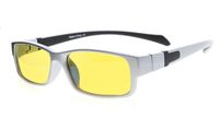 Eyekepper Yellow Tinted Lens 94% Blue Light Blocking Computer Glasses (Silver/Black Arm +0.00)