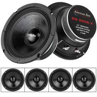 4 Pack American Bass 6.5" Midrange Speaker 300 Watts Max 8 Ohm Midbass SQ65CB-X