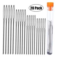 MXRS 20 Pcs Big Eye Hand Sewing Needle, 4 Sizes Large Eye Stitching Needles with a Clear Storage Tube (5 per Size)