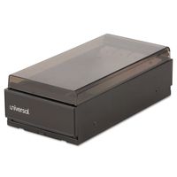 Universal 10601 Business Card File, Metal/Plastic, 4 1/4 x 8 1/4 x 2 1/2, Black