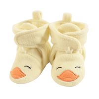 Hudson Baby Unisex Baby Cozy Fleece Booties, Yellow Duck, 12-18 Months