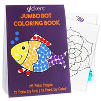 Glokers Jumbo Dot Coloring Book for Kids - Creative Interactive Activity Books for Toddlers- 25 Pages of Different Shapes and Colors - Works with Dab Markers - Children Educational Art Supplies