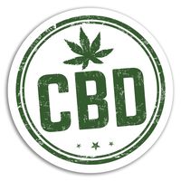 2 x 10cm CBD Oil Vinyl Stickers - Cannabis Weed Sticker Laptop Luggage #17983 (10cm Wide)