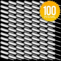 Teenitor Plastic Pipettes Squeeze Dropper Disposable 4ml 100pcs/set Mini Flavor Injector for Chocolate Strawberries Ice Cream Mini Cakes