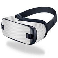 MightySkins Skin Compatible with Samsung Gear VR (2016) - White Carbon Fiber | Protective, Durable, and Unique Vinyl Decal wrap Cover | Easy to Apply, Remove, and Change Styles | Made in The USA