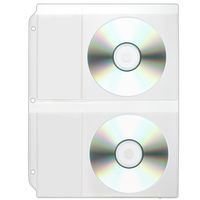 StoreSMART - Binder Page for 2 CDs & Cards - 10-Pack - for 3-Ring Binders - Clear Plastic - R931FD-10