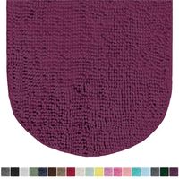Gorilla Grip Original Luxury Chenille Oval Bath Rug Mat, 42x24, Extra Soft and Absorbent Large Shaggy Bathroom Rugs, Machine Wash Dry, Plush Carpet Mats for Tub, Shower, and Bath Room, Eggplant
