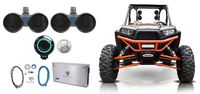 Pair Rockville Dual 8" Speakers+Amp+Bluetooth Control for Polaris RZR/ATV/UTV