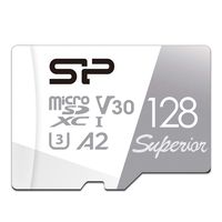 Silicon Power 128GB R/W up to 100/ 80MB/s Micro SDXC UHS-I (U3), V30 4K A2, High Speed MicroSD Card with Adapter
