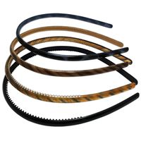 Scunci Effortless Beauty Skinny Plastic Headbands, Assorted Colors, 4-Count