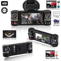 Indigi HD Dash Cam Camera for Cars/Trucks - Wide Angle Dashboard DVR (Front and Rear + Motion Activate + File Protection)