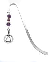 Alcoholics Anonymous AA Symbol Amethyst Gemstone Sobriety Stone 12 Step Anniversary Symbol Amethyst 12 Step Anniversary Recovery Gift Bookmark