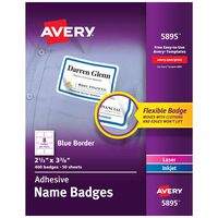 Avery Premium Personalized Name Tags, Print or Write, Blue Border, 2-1/3" x 3-3/8", 400 Name Tags (5895)