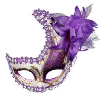 Masquerade Mask Cut Metal Masks Mardi Gras Halloween Masks for Women Makeup Party Halloween Cospay (Purple)