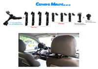 a Long Length Type headrest Mount Bracket for a Part for Camera, Camcorder and Action cam with All Metal Sturdy Frame(Y Frame and 95mm+55mm Bars) and 1/4 inches Thread as a cam Connecting Part