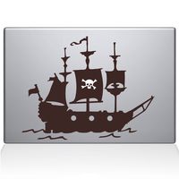 The Decal Guru Pirate Ship MacBook Decal Vinyl Sticker - 13" MacBook Pro (2016 & Newer) - Brown (1168-MAC-13X-BRO)