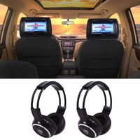 Rockville RTSVD961-BK V2 9 Inch Black Dual DVD/HDMI Car Headrest Monitors+Headphones