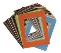 Golden State Art Pack of 50, Acid-Free Mixed Colors Pre-Cut 11x14 Picture Mat for 8x10 Photo with White Core Bevel Cut Frame Mattes
