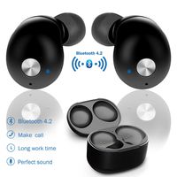 Purpplex Mini True Wireless Twins Bluetooth Earbuds in-Ear Stereo Earphones Sport Headset - Black