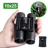 HUTACT Binoculars Compact, 10x25 Small and Lightweight, for Concert Theater Opera, Mini Pocket Folding Binoculars wih Fully Coated Lens for Travel Hiking Bird Watching Adults Kids (10x25 Black)
