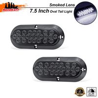 Meerkatt (Pack of 2) 6 Inch Oval Smoked Lens White LED Reverse Tail Light Multi Purpose High Brightness Lamp Universal Jeep Lorry Truck Bus Trailer RV Camper 4WD Tow 12V DC Sealed Clearance Lamp DK12