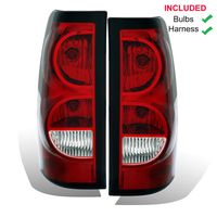 AmeriLite Replacement Rear Brake Tail Lights Set for Chevy Silverado Truck w/Bulb and Harness