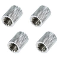Alphacool HF G1/4" Female to Female Extender Fitting, 22mm, Chrome, 4-Pack