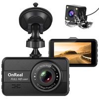 Onreal Dual Dash Cam FHD 1080P Front and Rear Cameras 3" Car Dashboard Recorder with Night Vision, 170 Wide Angle, G Sensor, Parking Monitor, Motion Detection, WDR