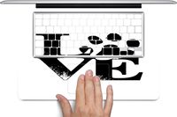 Love Pet Pets Paws Dog Cat Puppy Kitten Stacked Full Keyboard Vinyl Decal Skin by Moonlight Printing for 17 inch MacBook