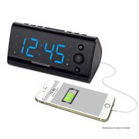 Magnasonic Alarm Clock Radio with USB Charging for Smartphones & Tablets Includes Dual Alarm, Battery Backup, Auto Time Set & 1.2" LED Display with 4 Dimming Options (EAAC470)