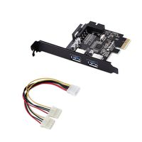 USB 3.0 PCI Express Card, TeckNet 2 Ports USB 3.0 PCI-Express Card , Mini PCI-E USB 3.0 HUB Controller Adapter, with 1 USB 3.0 20-pin Connector and 5V 4 Pin Male Power Connector