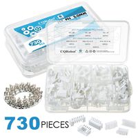 730 Pieces 2.0mm JST-PH JST Connector Kit. 2.0mm Pitch Female Pin Header, JST PH - 5/6/7 Pin Housing JST Adapter Cable Connector Socket Male and Female, Crimp DIP Kit.