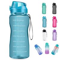 4AMinLA Motivational Water Bottle 2.2L/64oz Half Gallon Jug with Straw and Time Marker Large Capacity Leakproof BPA Free Fitness Sports Water Bottle