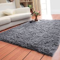 LOCHAS Ultra Soft Indoor Area Rugs Fluffy Living Room Carpets Suitable for Children Bedroom Home Decor Nursery Rugs 4 Feet by 5.3 Feet (Gray)
