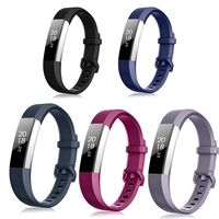 Waterproof Sport Bands Compatible with Fit bit Alta/Alta HR/Ace Soft TPU Replacement Wristbands (Large, Black/Gray/Blue/Purple/Slate)
