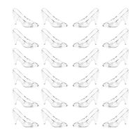 Plastic Mini Cinderella Princess Inspired Slipper High Heel Shoe Party Decoration for Weddings, Birthday Party, Table Serving, Candy & Other Event Favors by Super Z Outlet (24 Pieces)