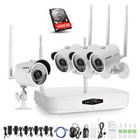 ANNKE 960P 4CH HDMI NVR Wi-Fi Wireless Security Camera System with 500G Hard Drive and (4) 720P HD Outdoor Wireless Cameras, Day/Night Vision, WiFi Easy Installation,Auto Pair, No Video Cable Needed