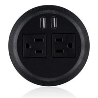 Desktop Power Grommet Power Outlet Socket Desk Outlet Power Strip 2 Outlet with 2 USB Ports with 10 FT Power Cord