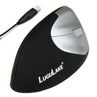 LuguLake Vertical Ergonomic Mouse Optical Mice, Wired, Right Hand Stress Relieving Black