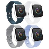 Compatible with Fitbit Versa Bands for Women Men Large Small, Adjustable Replacement Wristbands for Fitbit Versa/Versa Lite Edition/Versa Special Edition/Versa 2,Slate, White, Gray, Lavender, Small