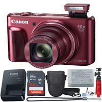 Canon PowerShot SX720 HS 20.3 MP Wi-Fi Digital Camera with 40x Optical Zoom & HD 1080p Video (Red) 11 Piece Value Bundle