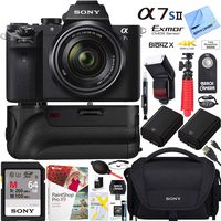 Sony a7S II Full-Frame Mirrorless Interchangeable Lens Camera Bundle with FE 28-70mm F3.5-5.6 OSS E-Mount Lens, 64GB Memory Card, Paintshop Pro 2018, Dual Batteries and Accessories (12 Items)