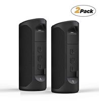 SCOSCHE BTMSC1-R 2PK BoomBottle Rugged Waterproof Wireless Bluetooth Speaker with Integrated MagicMount for use with iPod, iPhone, Smartphones or Any Mobile Music Device (Black) (Renewed)