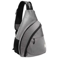 Lessbad Unisex Sling Bag Backpack Oversized Crossbody Shoulder Chest Bag for Outdoor Travel Hiking Fits 14" Macbook Laptop (Grey)